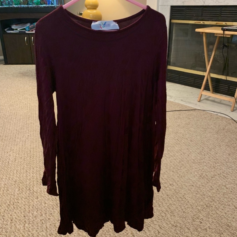 Boutique brand maroon little girls cotton dress